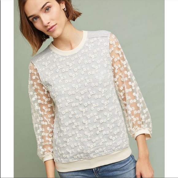 Anthropologie Amaldi Daisy Lace Sweater - Picture 7 of 7
